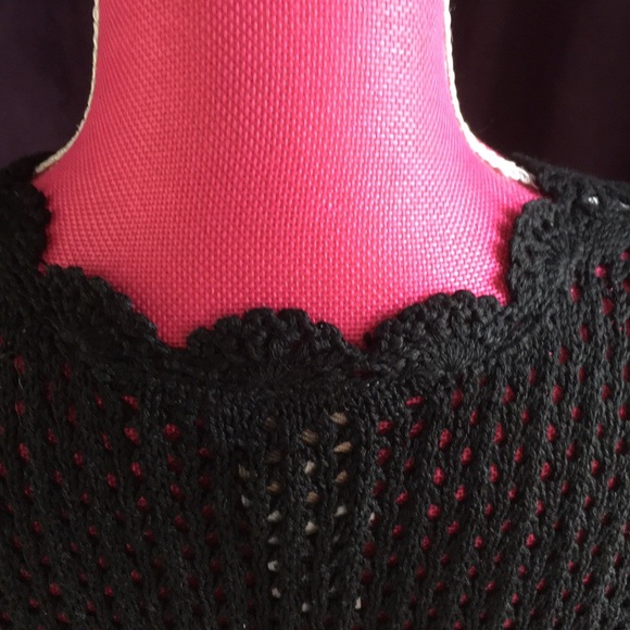 Sugar Blues M black open crochet vest - Picture 5 of 7